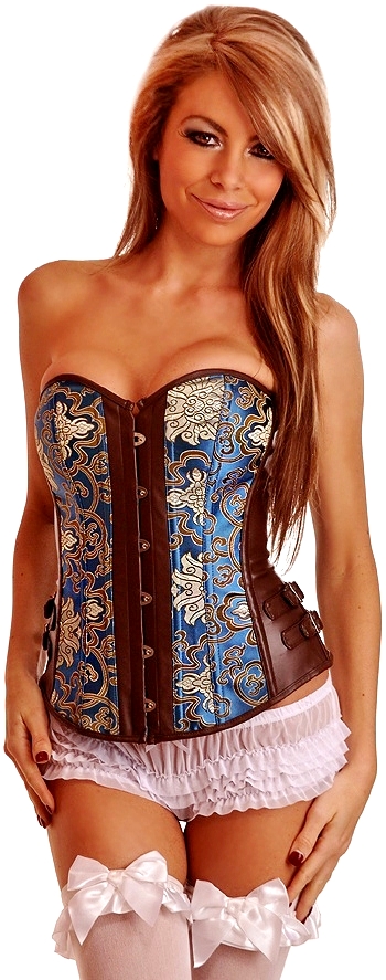 Gold overbust boned corset